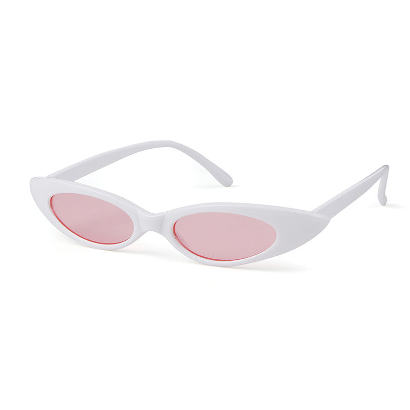 Narrow Pointy Cat Eye Sunglasses – Vintage Retro Women's Oval Frame