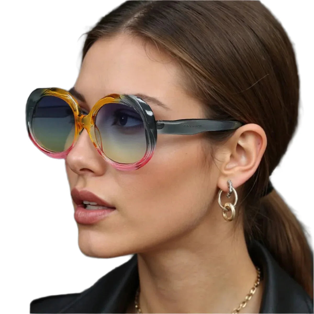 Retro Oval Photochromic UV Protection Sunglasses