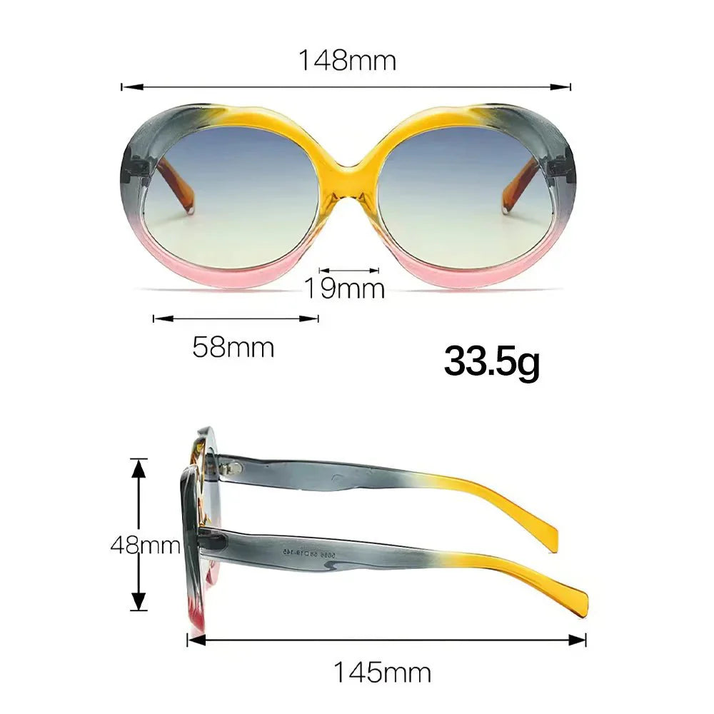 Retro Oval Photochromic UV Protection Sunglasses