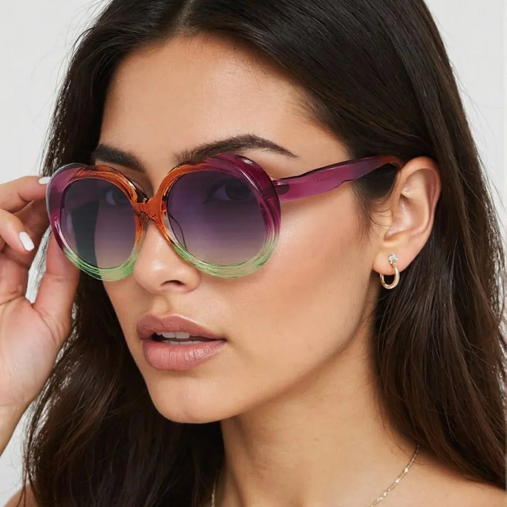 Retro Oval Photochromic UV Protection Sunglasses