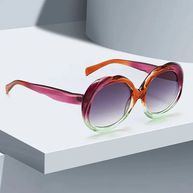 Retro Oval Photochromic UV Protection Sunglasses