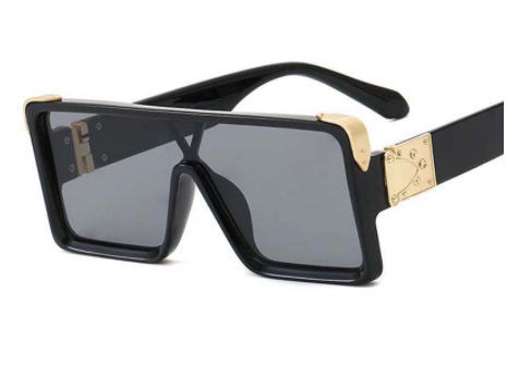 Oversized Square Sunglasses for Women – Black & White
