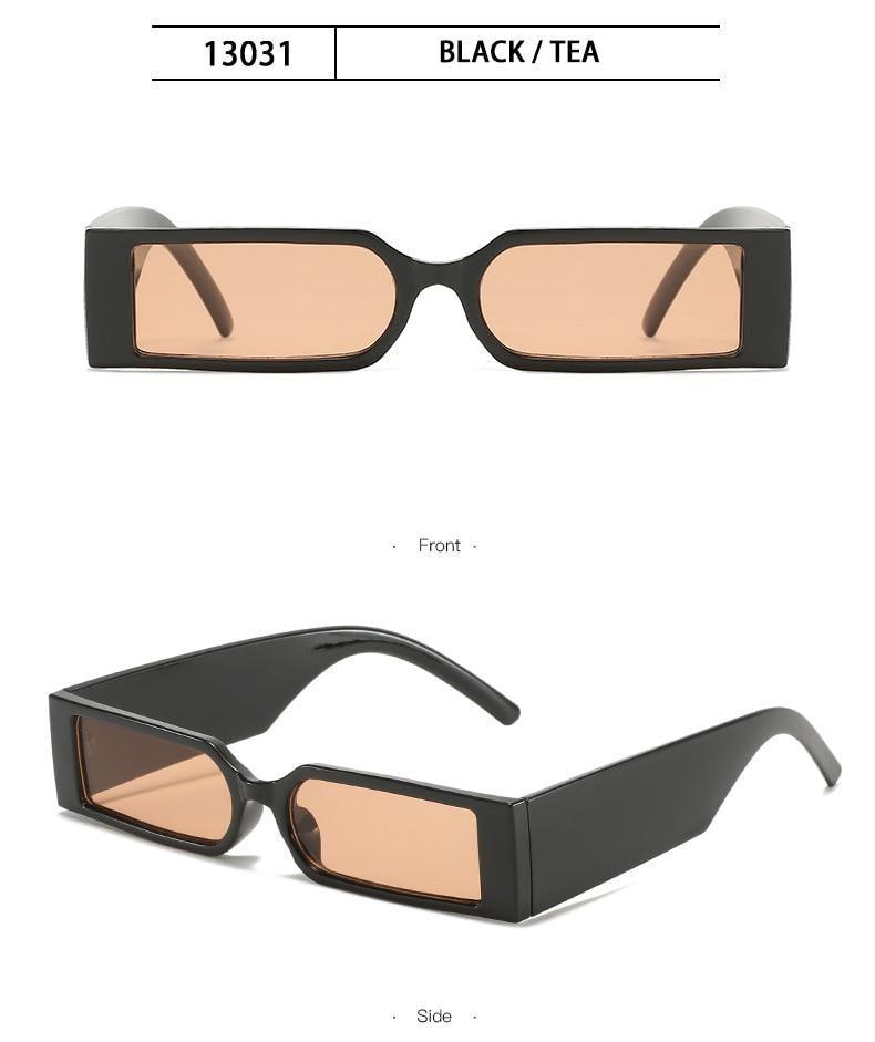 90s Narrow Rectangle Sunglasses – Retro Vintage Unisex Eyewear