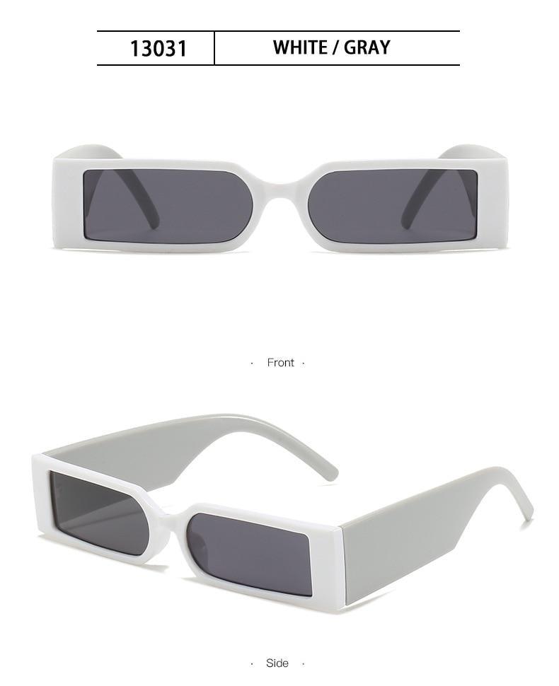90s Narrow Rectangle Sunglasses – Retro Vintage Unisex Eyewear