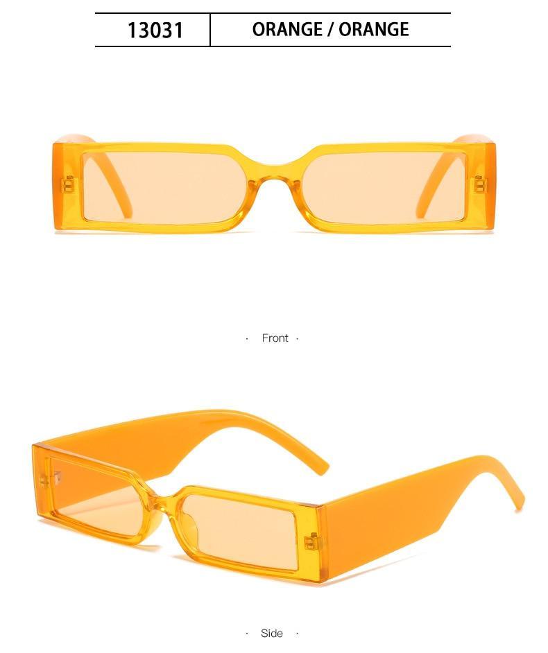 90s Narrow Rectangle Sunglasses – Retro Vintage Unisex Eyewear