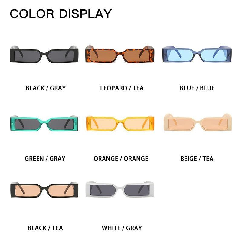 90s Narrow Rectangle Sunglasses – Retro Vintage Unisex Eyewear