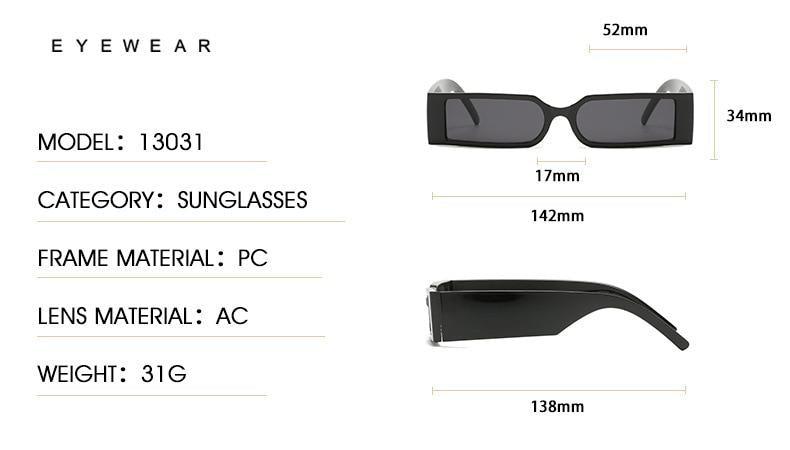 90s Narrow Rectangle Sunglasses – Retro Vintage Unisex Eyewear