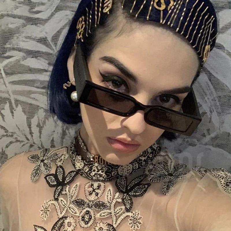 90s Narrow Rectangle Sunglasses – Retro Vintage Unisex Eyewear