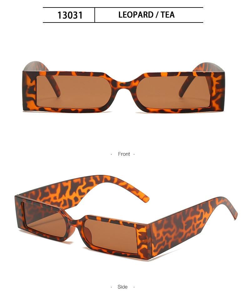 90s Narrow Rectangle Sunglasses – Retro Vintage Unisex Eyewear