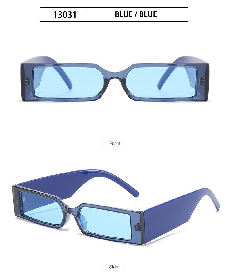 90s Narrow Rectangle Sunglasses – Retro Vintage Unisex Eyewear