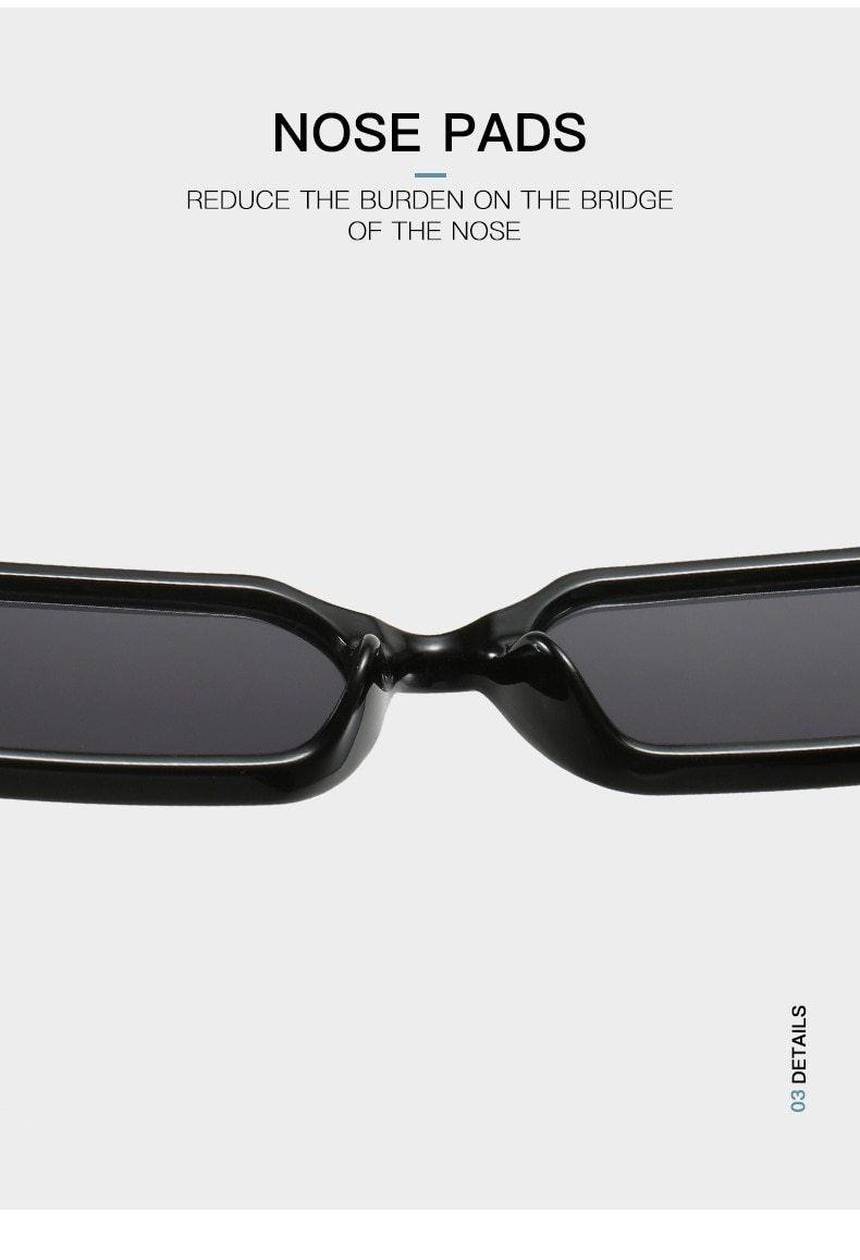 90s Narrow Rectangle Sunglasses – Retro Vintage Unisex Eyewear