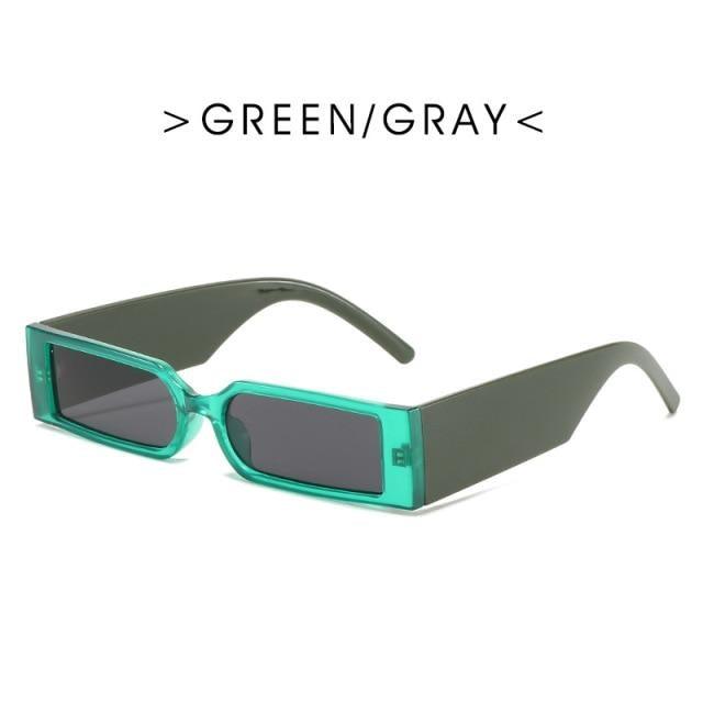 90s Narrow Rectangle Sunglasses – Retro Vintage Unisex Eyewear