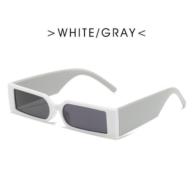 90s Narrow Rectangle Sunglasses – Retro Vintage Unisex Eyewear