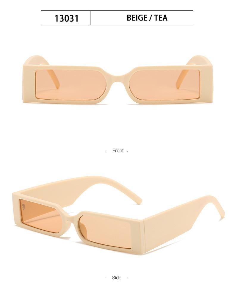 90s Narrow Rectangle Sunglasses – Retro Vintage Unisex Eyewear