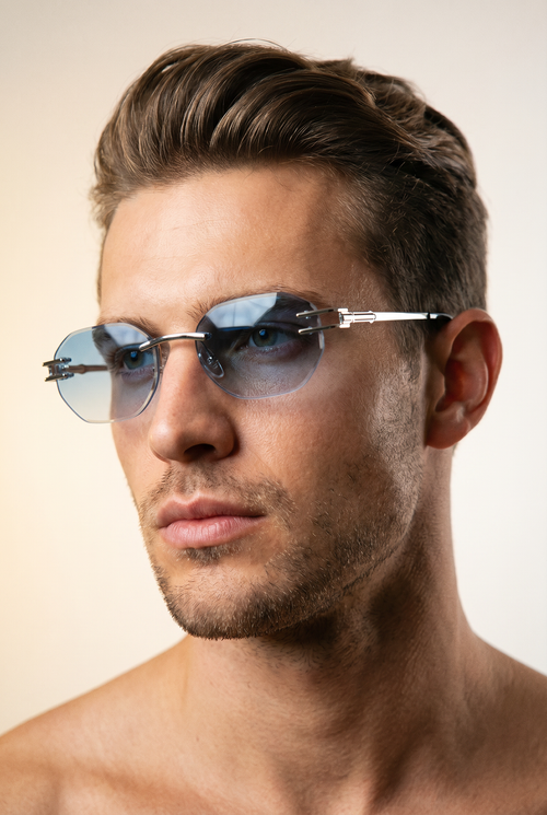 54mm Rimless Sunglasses – Blue