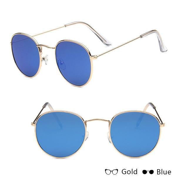 Leon Classic Round Sunglasses – Unisex UV400 Mirror Lens