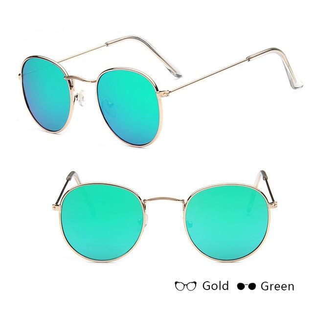 Leon Classic Round Sunglasses – Unisex UV400 Mirror Lens