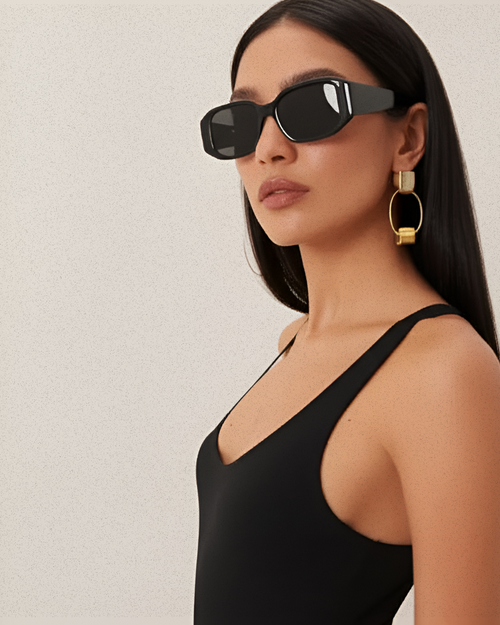 51mm Rectangle Sunglasses – Black