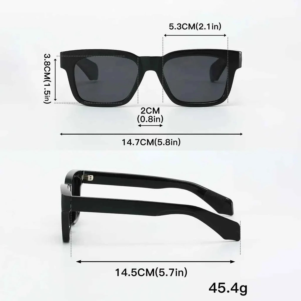 Thick Frame Square Polarized Sunglasses – Retro Unisex