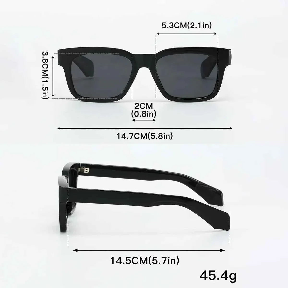 Thick Frame Square Polarized Sunglasses – Retro Unisex