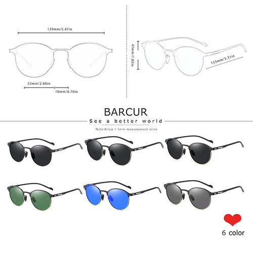 BARCUR Round Polarized Sunglasses Women – UV400 Anti-Reflective