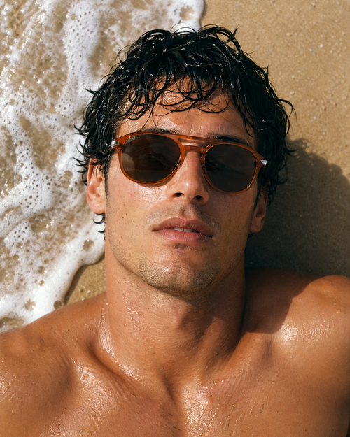 50mm Double Bridge Sunglasses – Burnt Orange