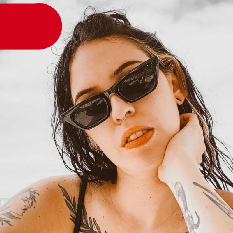 Retro Cat Eye Rectangle Sunglasses for Women