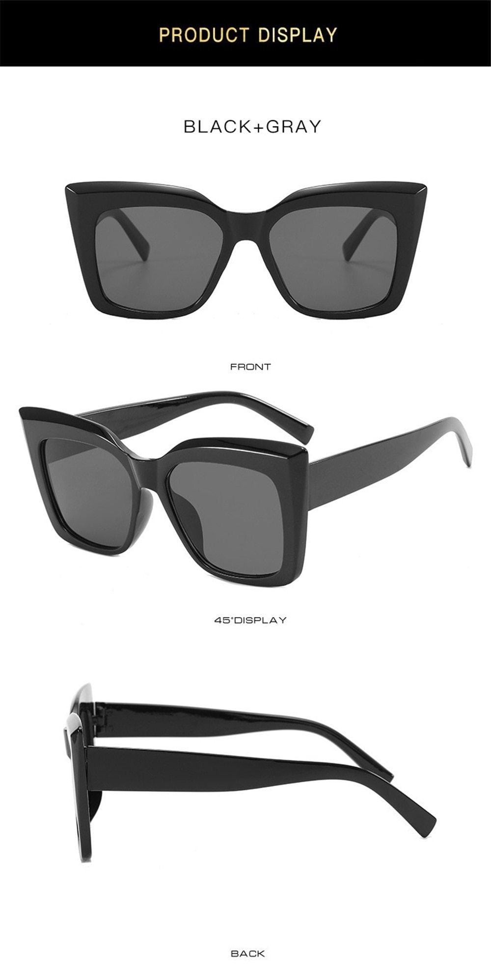 Oversized Cat Eye Sunglasses – Thick Frame UV400 Unisex