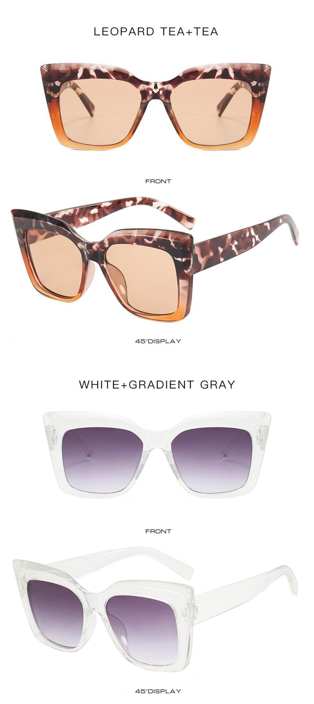 Oversized Cat Eye Sunglasses – Thick Frame UV400 Unisex