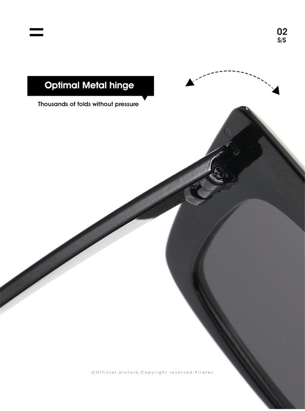 Oversized Cat Eye Sunglasses – Thick Frame UV400 Unisex