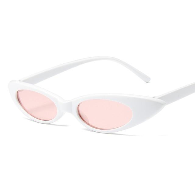 Narrow Pointy Cat Eye Sunglasses – Vintage Retro Women's Oval Frame