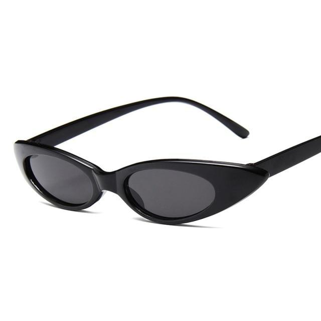 Narrow Pointy Cat Eye Sunglasses – Vintage Retro Women's Oval Frame