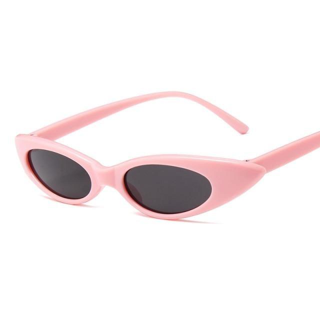 Narrow Pointy Cat Eye Sunglasses – Vintage Retro Women's Oval Frame