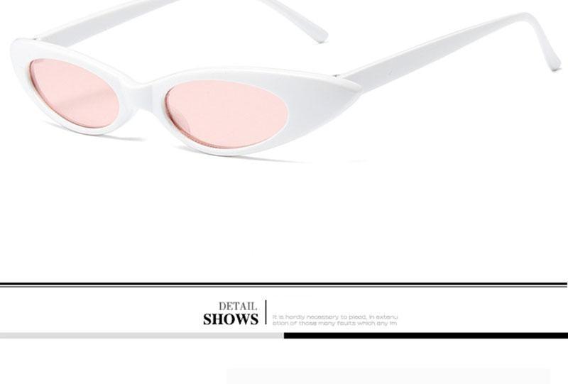 Narrow Pointy Cat Eye Sunglasses – Vintage Retro Women's Oval Frame
