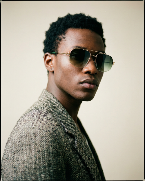 56mm Aviator Sunglasses – Green Tinted Lenses