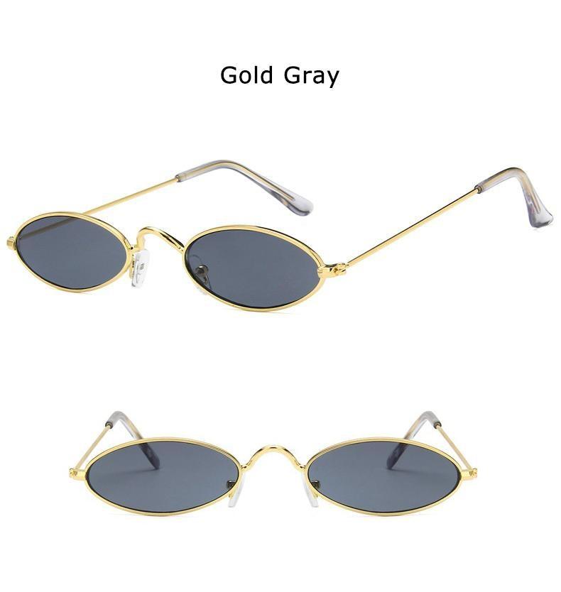 Cute Black Round Sunglasses – Vintage Oval Small Metal Frame Women's
