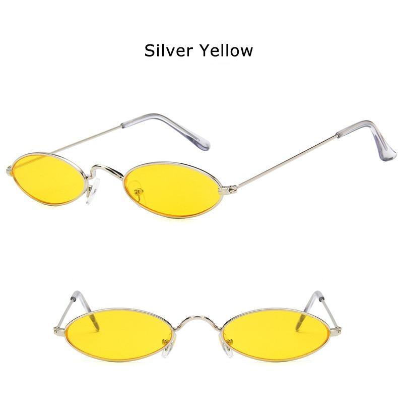 Cute Black Round Sunglasses – Vintage Oval Small Metal Frame Women's