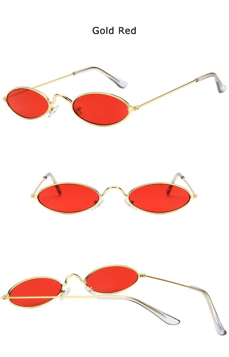 Cute Black Round Sunglasses – Vintage Oval Small Metal Frame Women's