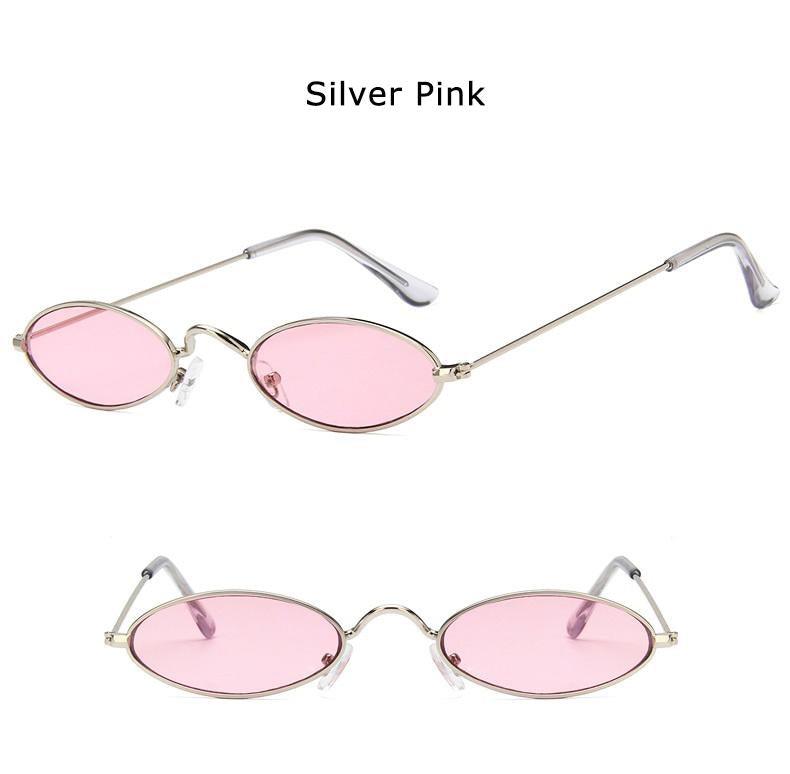 Cute Black Round Sunglasses – Vintage Oval Small Metal Frame Women's