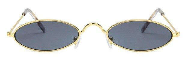 Cute Black Round Sunglasses – Vintage Oval Small Metal Frame Women's