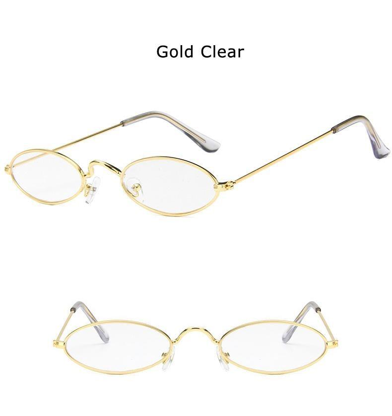 Cute Black Round Sunglasses – Vintage Oval Small Metal Frame Women's