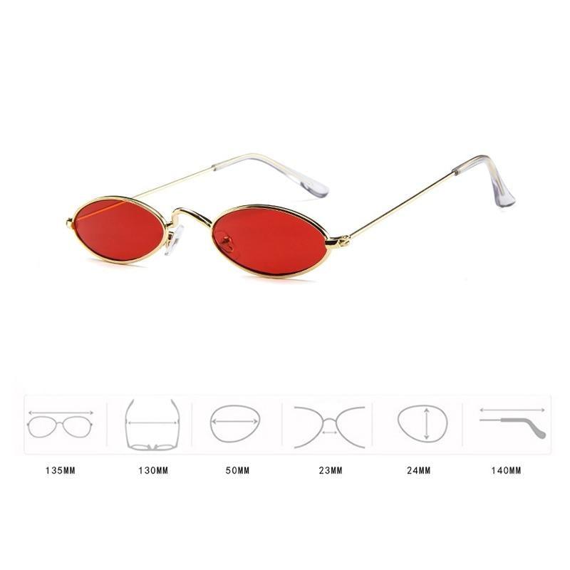 Cute Black Round Sunglasses – Vintage Oval Small Metal Frame Women's
