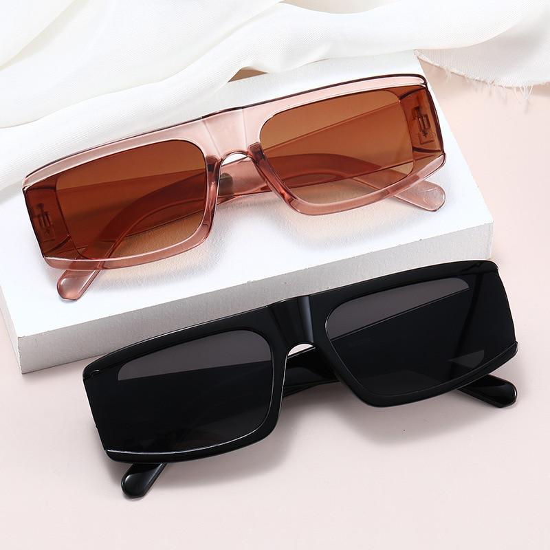 Vintage Rectangle Sunglasses for Women – Colorful Retro