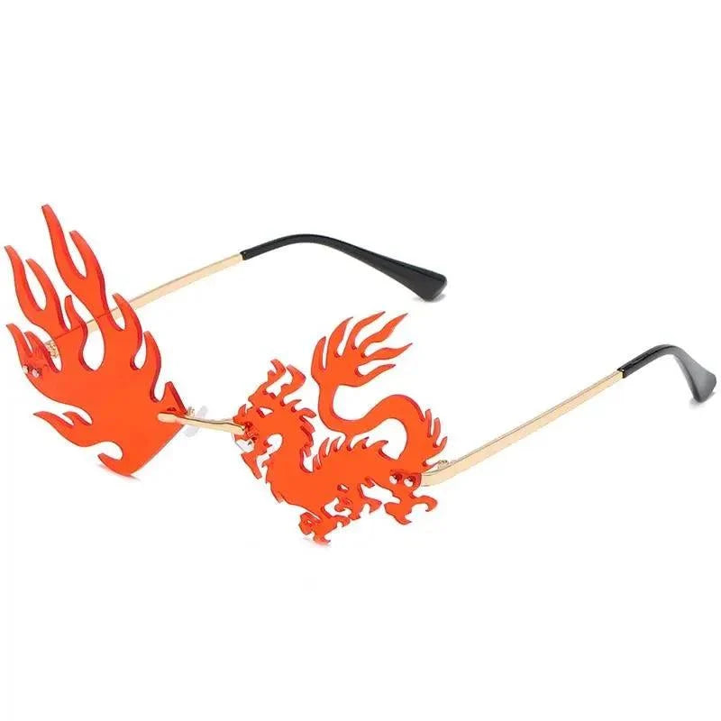Elegant Rimless Sunglasses – Unisex Bold Color UV400