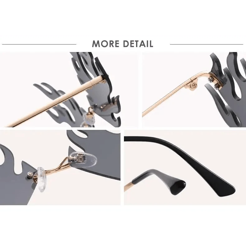 Elegant Rimless Sunglasses – Unisex Bold Color UV400