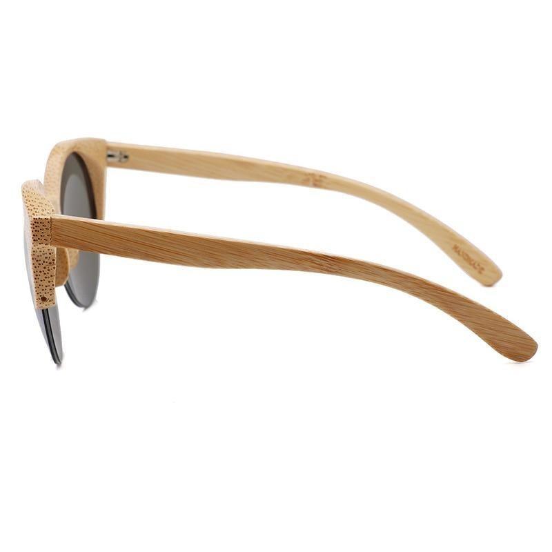 Round Bamboo Wood Sunglasses Unisex – Retro Mirror