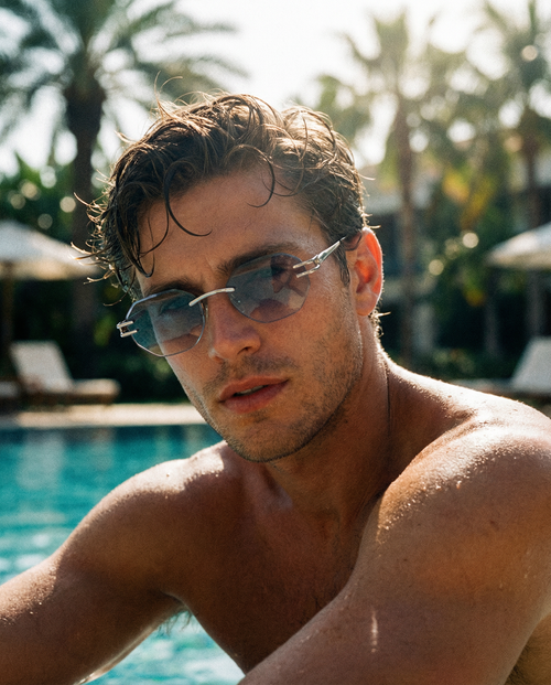 54mm Rimless Sunglasses – Sleek Black