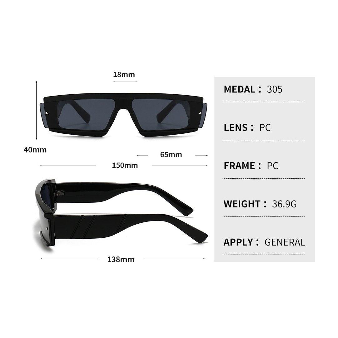 90s Chunky Rectangle Sunglasses – Square Frame Unisex Shades