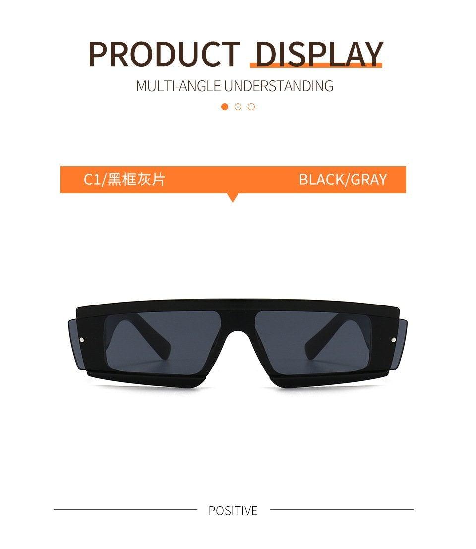 90s Chunky Rectangle Sunglasses – Square Frame Unisex Shades
