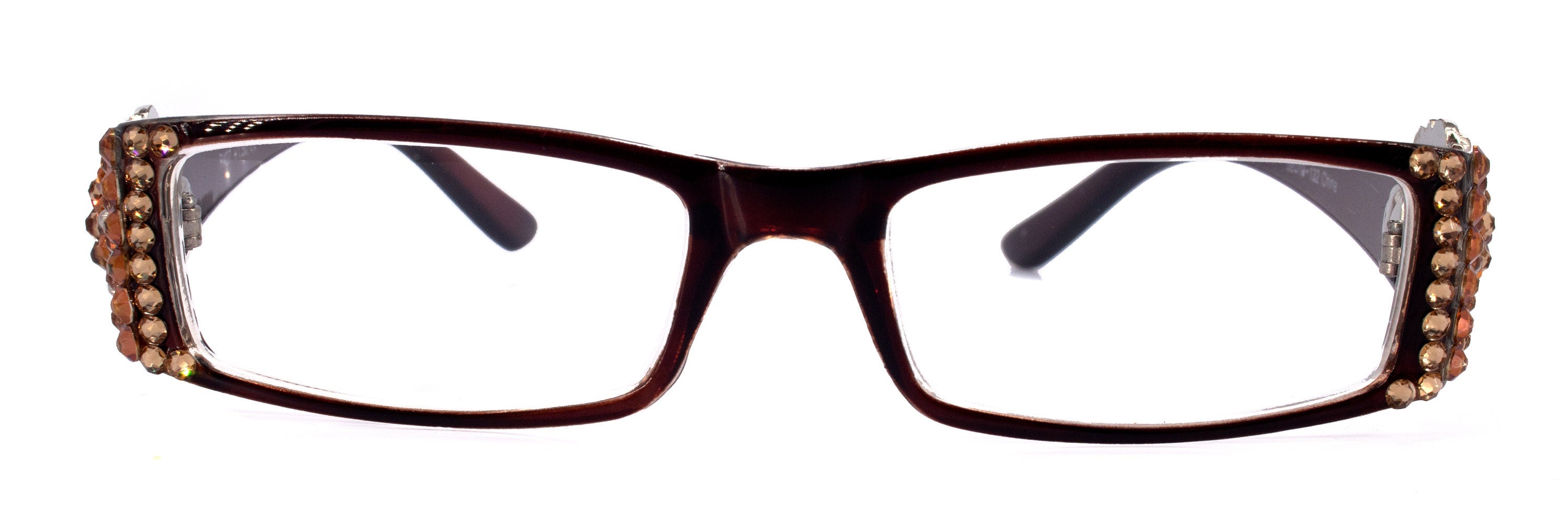 The Medallion, (Bling) Reading Glasses for Women W (Light Colorado, Cooper) Genuine European Crystals  (Brown) Berry Concho NY Fifth Avenue